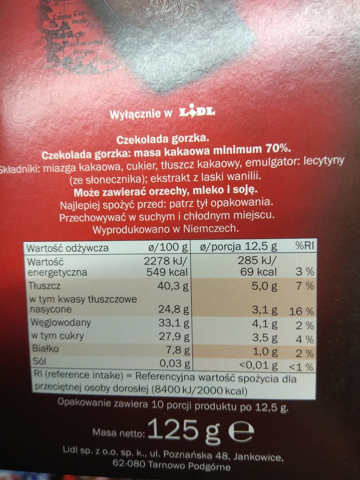 czekolada lidl ekwador