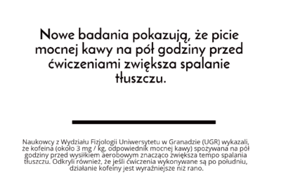 Mocna kawa na pół godziny przed ćwiczeniami zwiększa spalanie tłuszczu