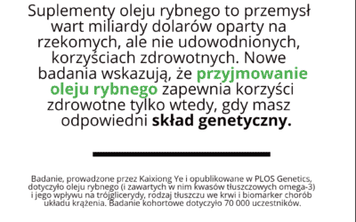 Czy powinieneś suplementować olej rybny? Zależy od twojego genotypu