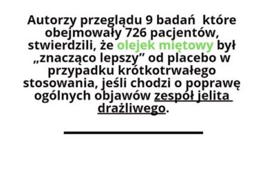 Olejek miętowy poprawia objawy zespołu jelita drażliwego