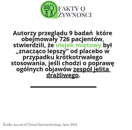 Olejek miętowy poprawia objawy zespołu jelita drażliwego